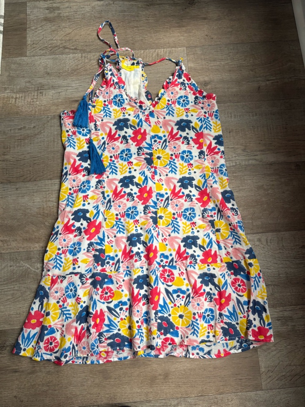Roller Rabbit Floral Tassel Dress Cotton Sundress SZ M